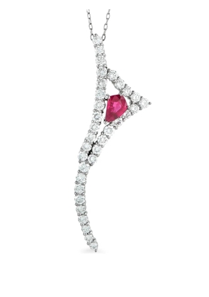 LB Exclusive platinum diamond and ruby necklace - Silver