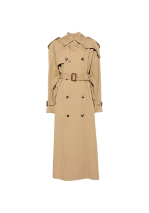 Saint Laurent button belted coat - Neutrals