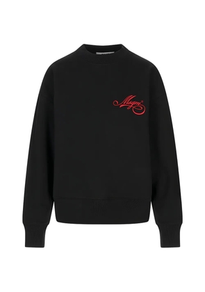 MSGM embroidered logo crew-neck sweatshirt - Black
