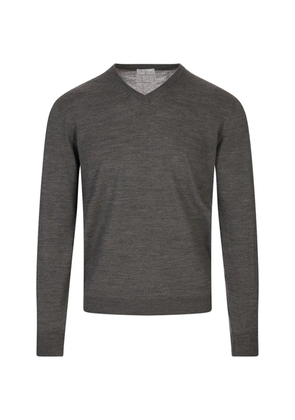 Fedeli V-neck wool sweater - Grey