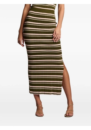 HEVRON Peony striped skirt - Green