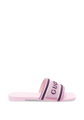 Gucci logo strap slippers - Pink