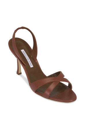 Manolo Blahnik Callasli crossover-strap sandals - Brown