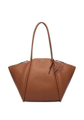 Karl Lagerfeld ridged top shoulder bag - Brown