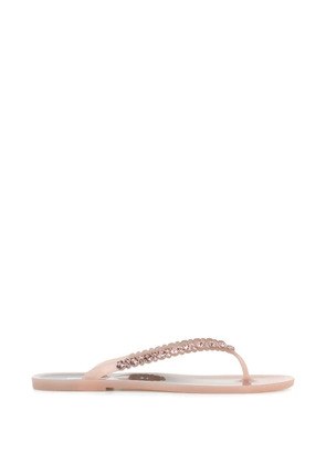 MENGHI crystal-embellished flip-flops - Pink