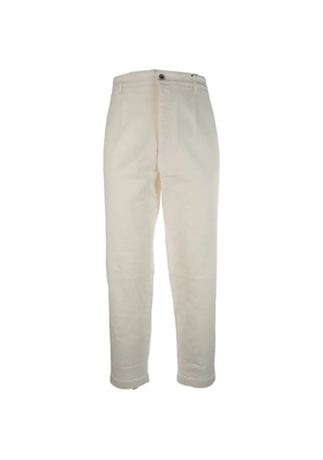 Pence button-fastening buckle-detail trousers - White