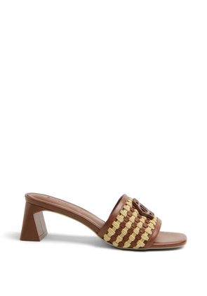 Simkhai Sydney woven-strap logo-detail sandals - Brown