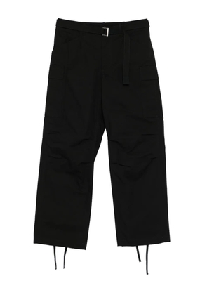 sacai belted ripstop cargo trousers - BLACK