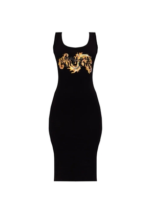 Versace Jeans Couture logo-graphic midi cotton dress - Black
