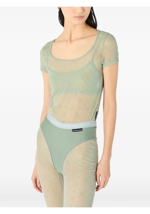 Marine Serre Moonogram round-neck T-shirt - Green