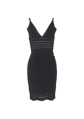 Hervé Léger Pre-Owned V-neck bandage midi dress - Black