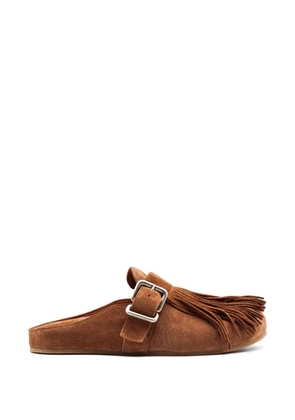 Vic Matie fringed buckle mules - Brown