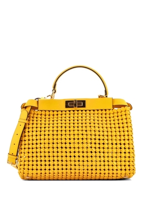 Fendi Pre-Owned Peekaboo Bag Braided Leather Regular satchel - Orange