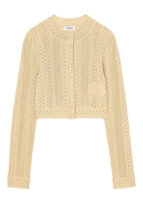 SANDRO crystal-embellished cardigan - Neutrals