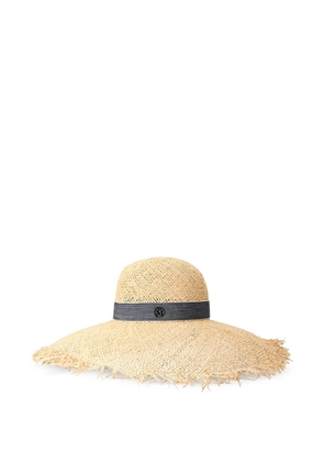 Maison Michel Blanche frayed trim hat - Neutrals