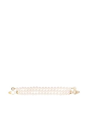 Vivienne Westwood three-row bas relief bracelet - Neutrals