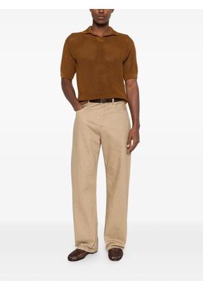 Tagliatore open knit T-shirt - Brown