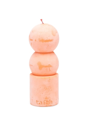 Taith Lilu stacked-design candle - Orange