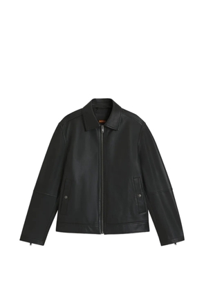BOSS Jogear zipped leather jacket - Black