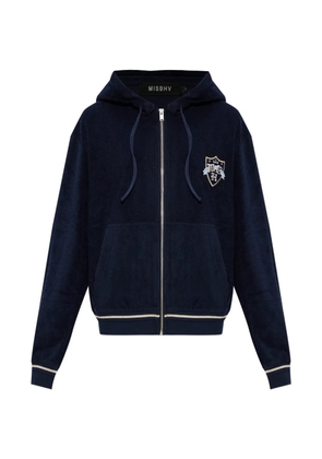 MISBHV logo-embroidered zip-up hoodie - Blue