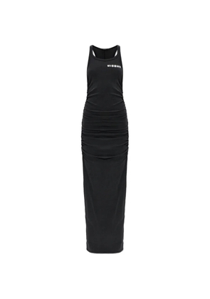 MISBHV logo-print ruched dress - Black