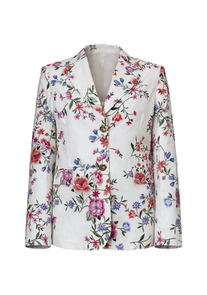 LIU JO floral button blazer - White