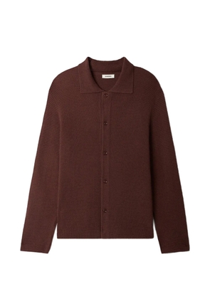 SANDRO polo collar button cardigan - Brown