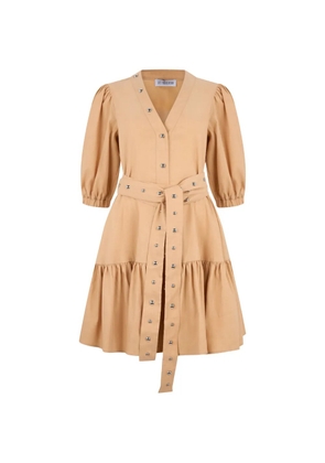 Les Filles d'Eva stud-detail tiered dress - Neutrals