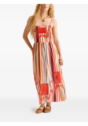 Carolina K Della embroidered-striped dress - Multicolour