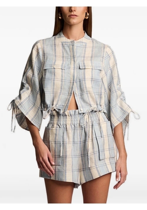 HEVRON Eva plaid blouse - Blue