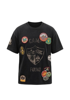 FOUND embroidered patches-camp T-shirt - Black