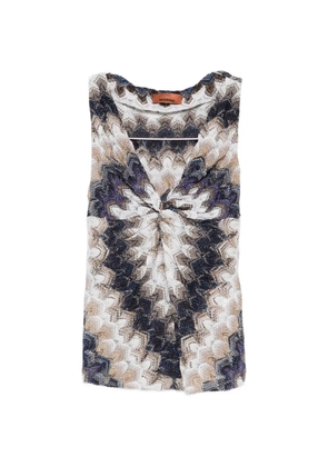 Missoni chevron-pattern twist-detail top - Blue