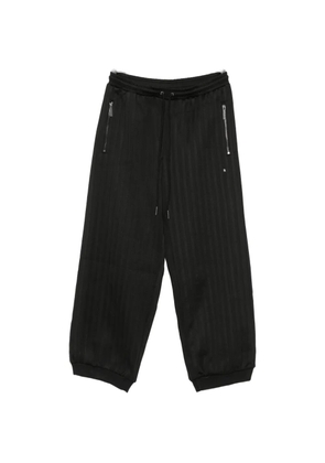 MADFRENZY zip striped trousers - Black