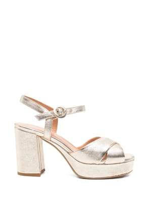 Julie Dee platform-heel crossover-strap sandals - Gold