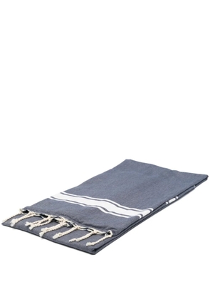 MC2 Saint Barth logo-embroidered fringed beach towel - Blue