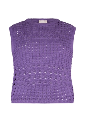 LIU JO crochet round-neck jumper - Purple