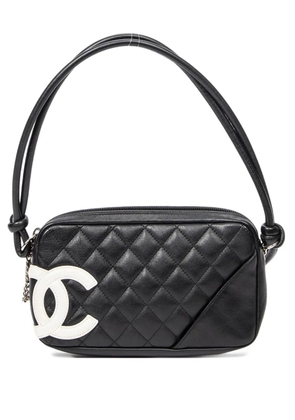 CHANEL Pre-Owned quilted logo shoulder bag - Black