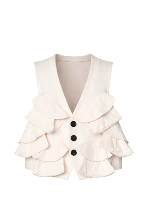 Christopher Nemeth ruffled waistcoat - Neutrals