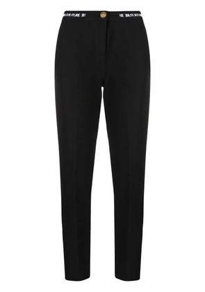 Versace Jeans Couture logo-waist tailored trousers - Black