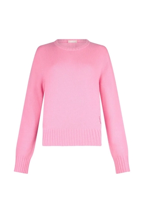 LIU JO ribbed perforated-logo sweater - Pink