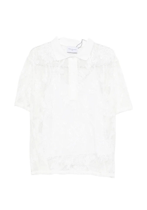 Isabelle Blanche floral-motif polo top - White