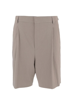 BOSS pressed pleated cotton shorts - Neutrals