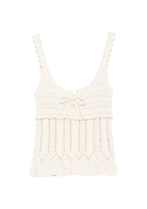 ISABEL MARANT Neves ribbon crochet tank top - Neutrals
