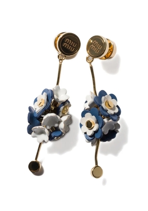Miu Miu metal and leather earrings - Gold