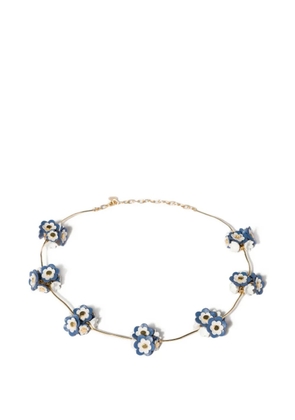 Miu Miu metal and leather necklace - Gold