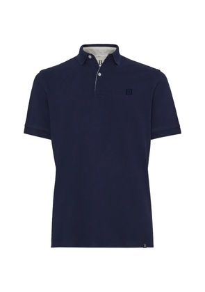 Boggi Milano piqué button polo shirt - Blue