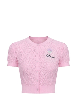 Self-Portrait floral crochet top - Pink