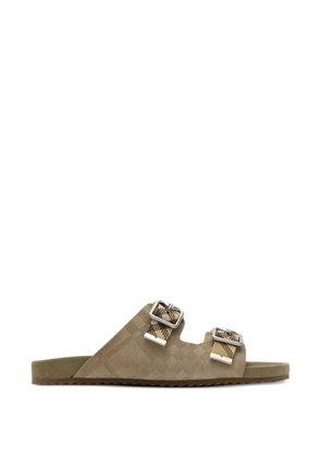 Burberry Check Suede Urchin Sandals - Neutrals