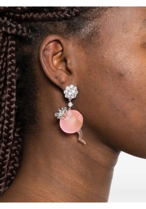 YVMIN flower-embellishment drop earrings - Silver