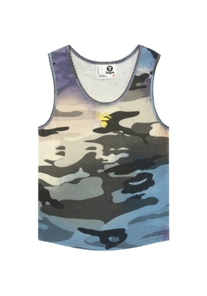 AAPE BY *A BATHING APE® camouflage embroidered vest - Blue